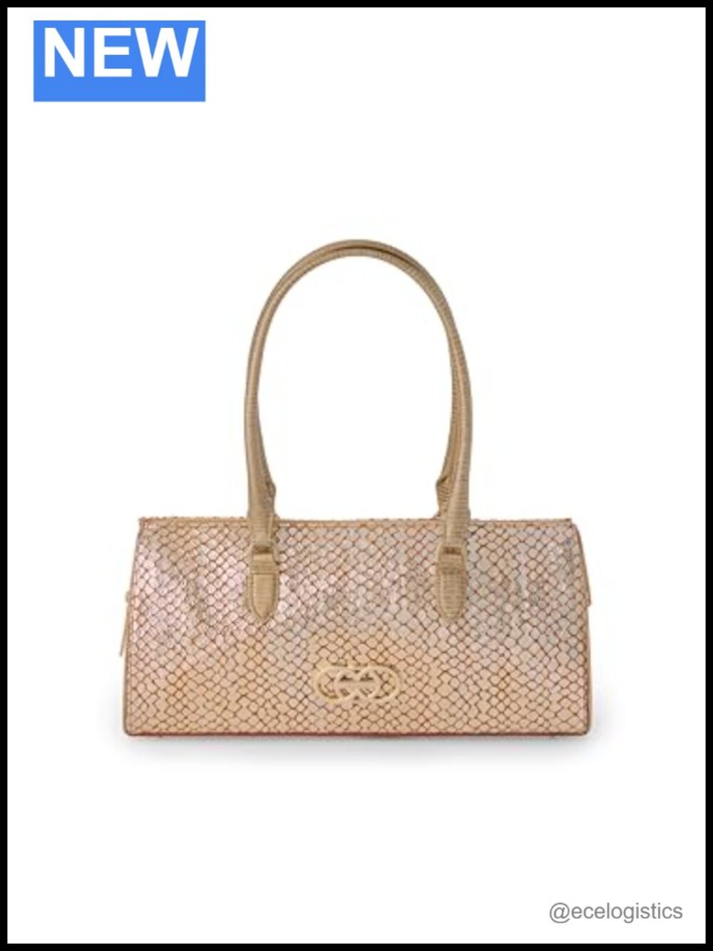 Brahmin Sophia Satchel Gold Leather Handbag Zip Top Adjustable Strap Women
